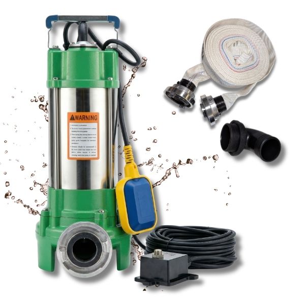 Schmutzwasserpumpe V 1100  mit  2" C-Schlauch 30m