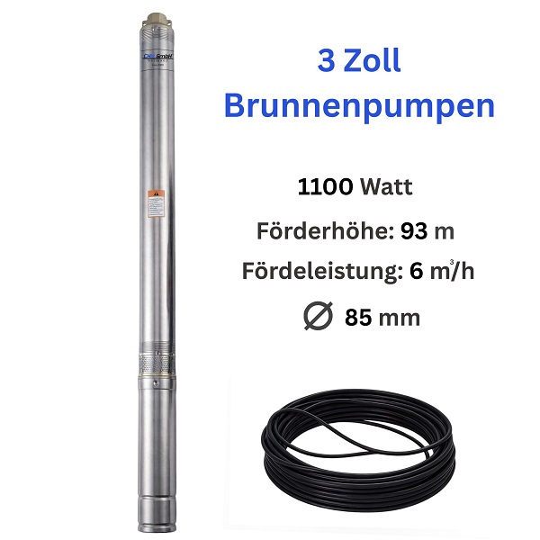 Tiefbrunnenpume 3 SDM 3,5/24  1,1 KW