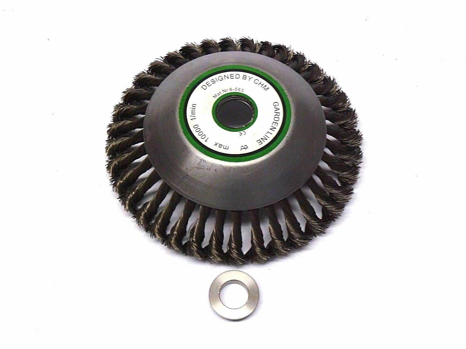 Unkrautbürste gezopft mit Adapterset M 8 und Reduzierring 20 mm