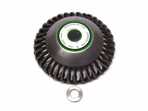 Unkrautbürste gezopft mit Adapterset M 8 und Reduzierring 20 mm