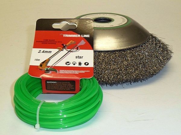Unkrautbürste soft mit Ersatzfaden grün 2,4 mm X 15 m