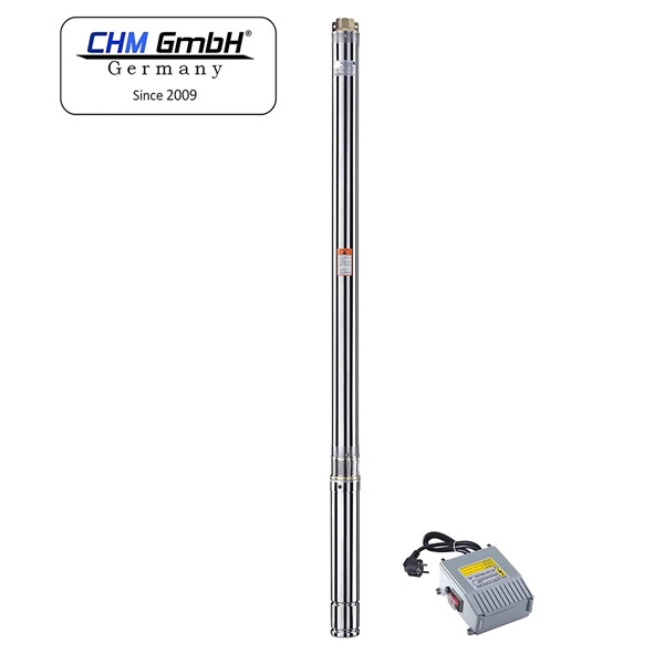 Tiefbrunnenpumpe 65QJD132-0.55, 25 m Kabel
