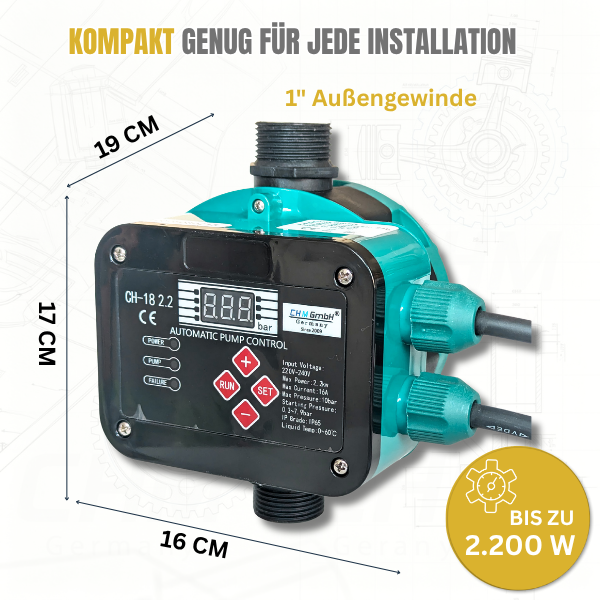 Pumpensteuerung CH 18 S, 2,2 KW mit Ausschaltdruck