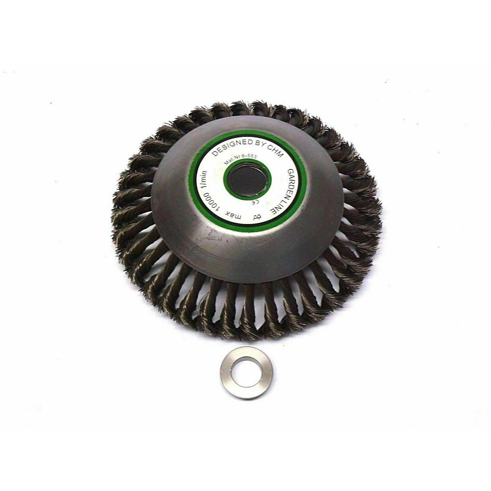 Unkrautbürste gezopft mit Adapterset M 10 und Reduzierring 20 mm