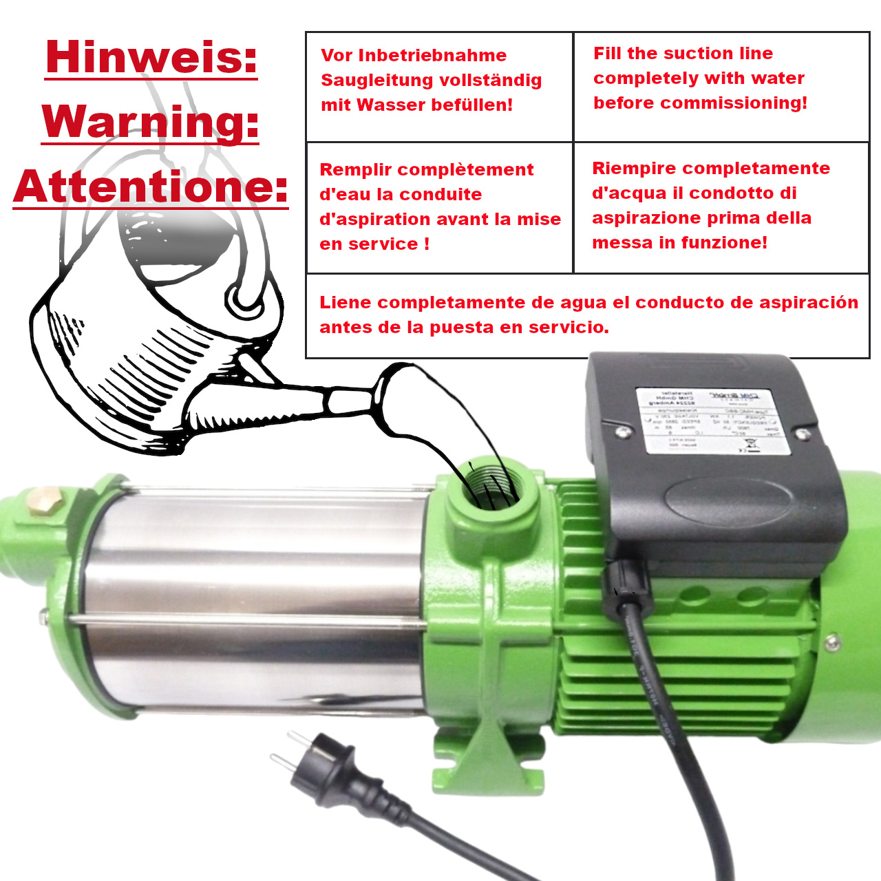 Kreiselpumpe HMC 5 SC - 0,9 kw 5,5 bar 7000 L /h