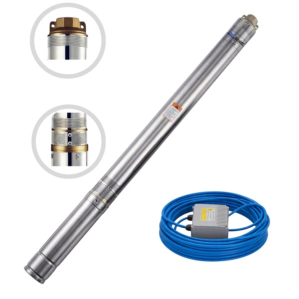 Tiefbrunnenpumpe 75QJD224-0.75, 20m Kabel