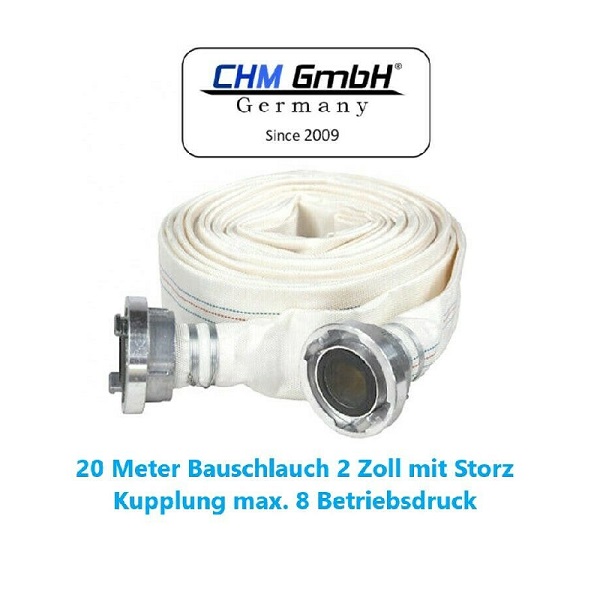 Bauschlauch 2" 20m 8 Bar mit C-Storz Anschlüsse