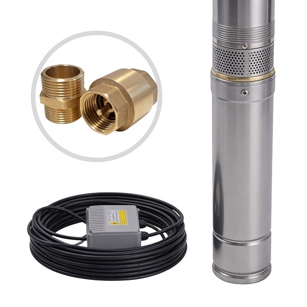 Tiefbrunnenpumpe 65QJD132-0.55, 20 m Kabel