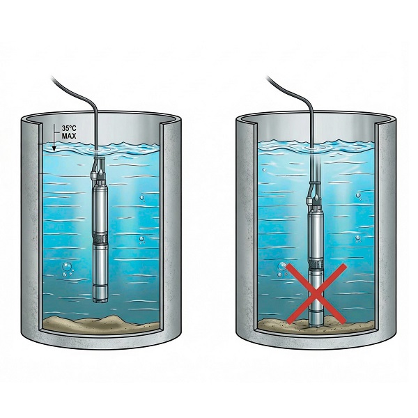 Tiefbrunnenpumpe 65QJD132-0.55, 25 m Kabel