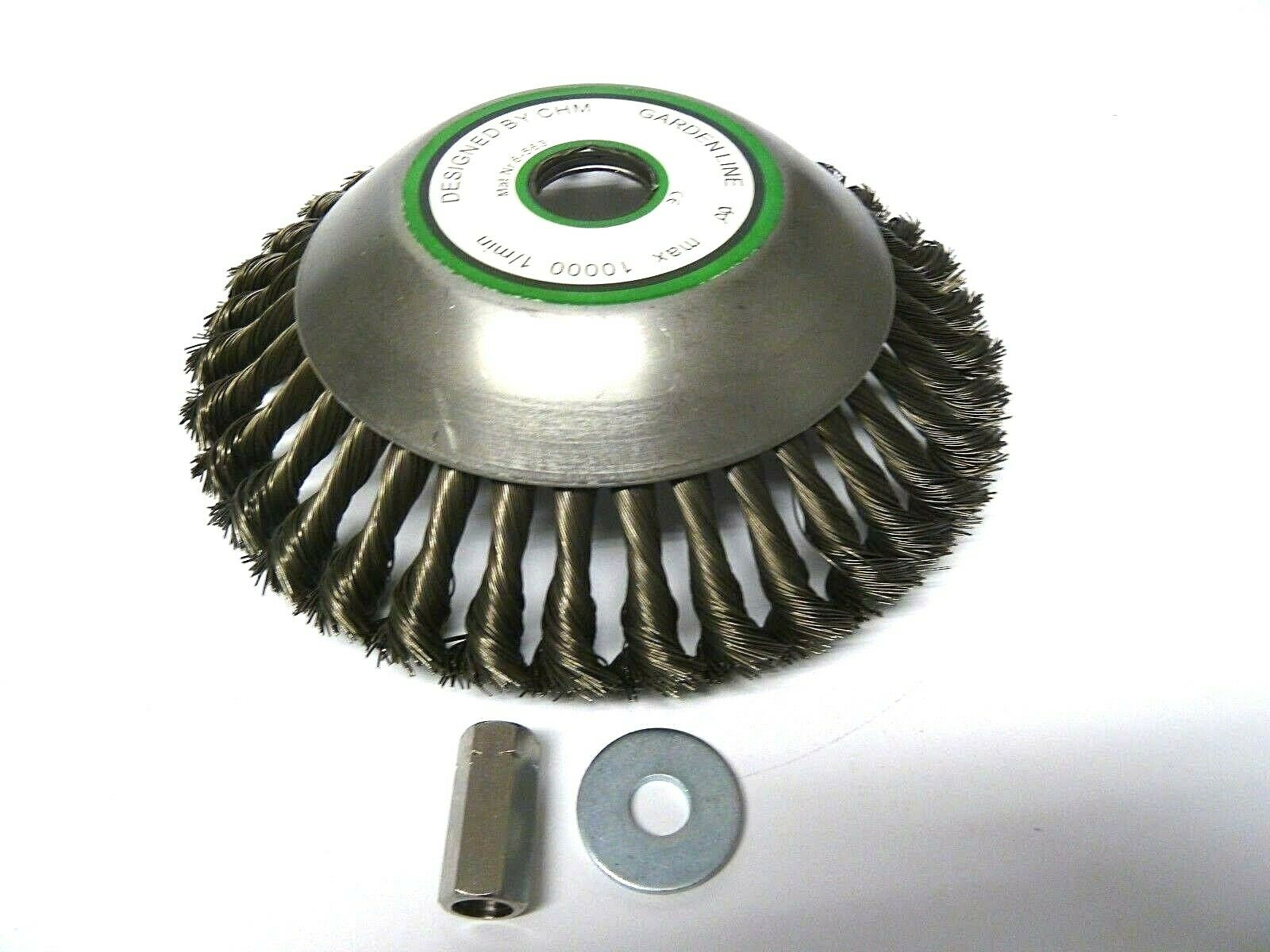 Unkrautbürste gezopft mit Adapterset M 8 und Reduzierring 20 mm