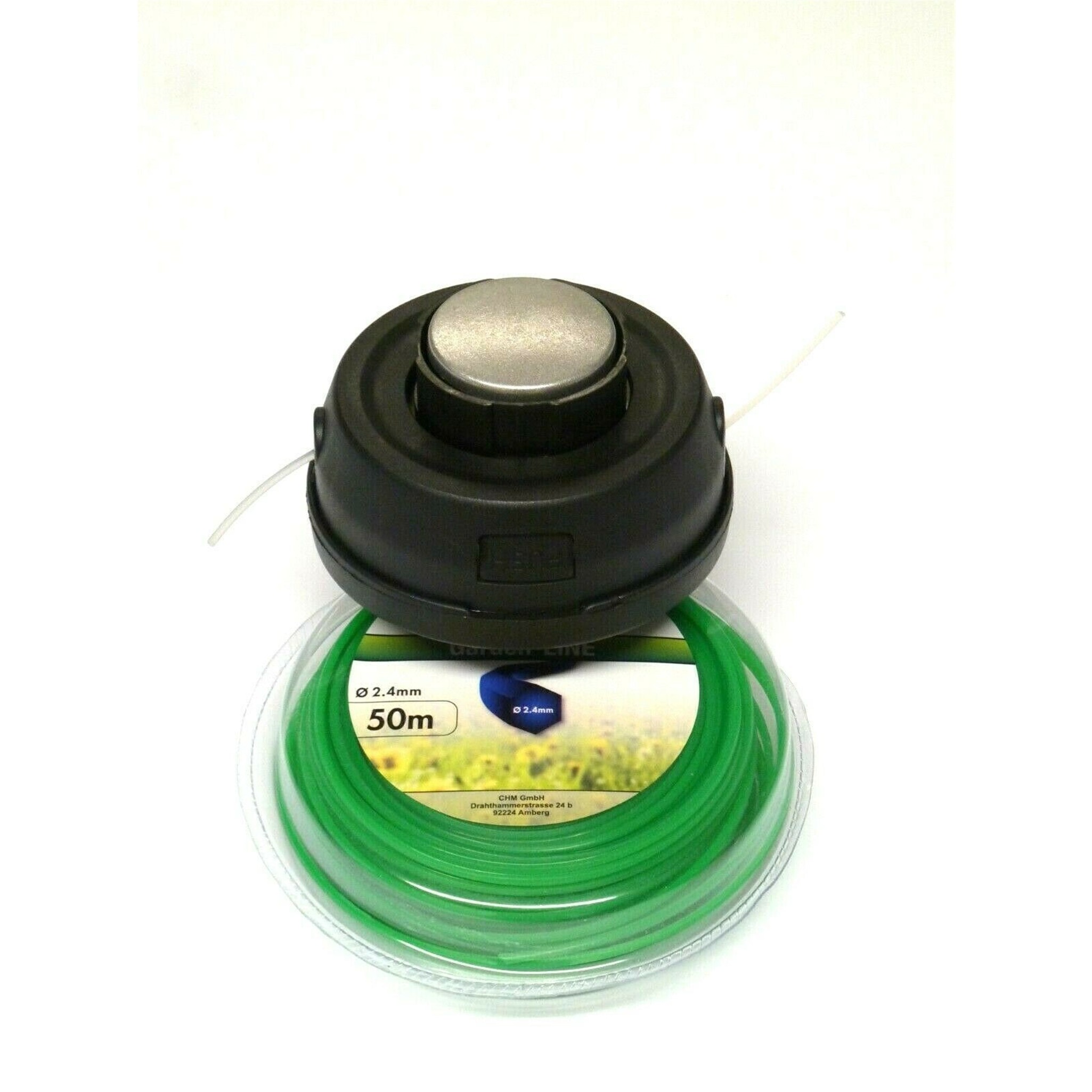 Fadenkopf ZZTH A004 und Ersatzfaden grün 2,4 mm X 50 m sechskant