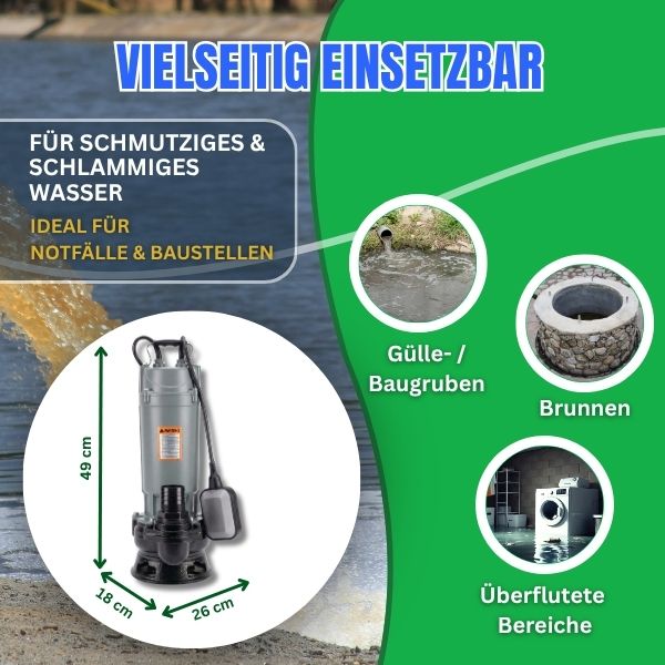 Schmutzwasserpumpe Magnum 4500 mit C-Schlauch 20 m