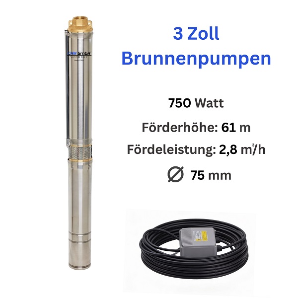 Tiefbrunnenpumpe 75QJD215-0,55