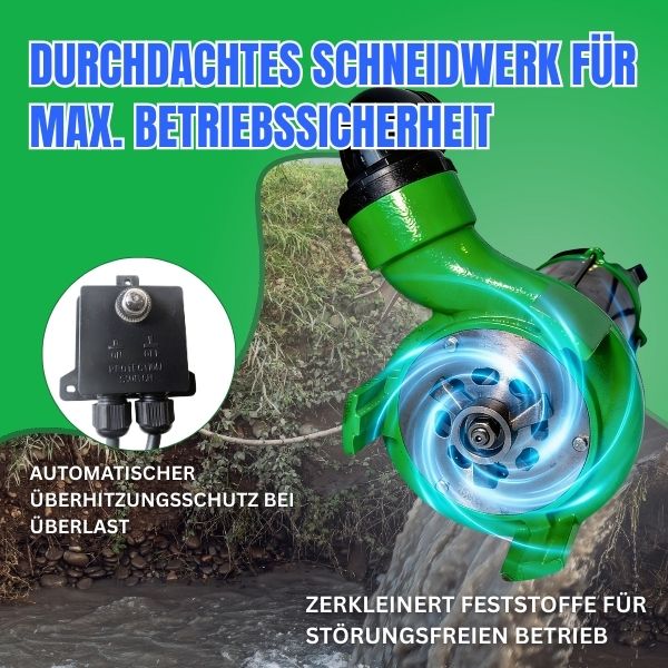 Schmutzwasserpumpe V 1100  mit  2" C-Schlauch 30m