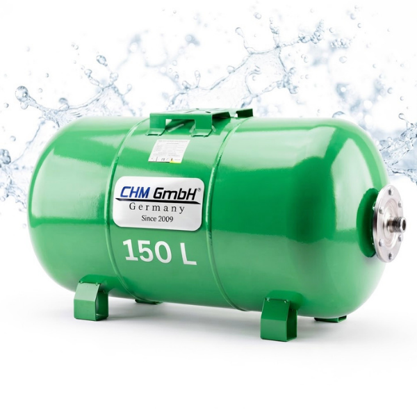 Hauswasserwerk HMC 170 5-SH, Drucktank 150l Stahl, CH 20, Panzerschlauch 100 cm, Wasserfilter