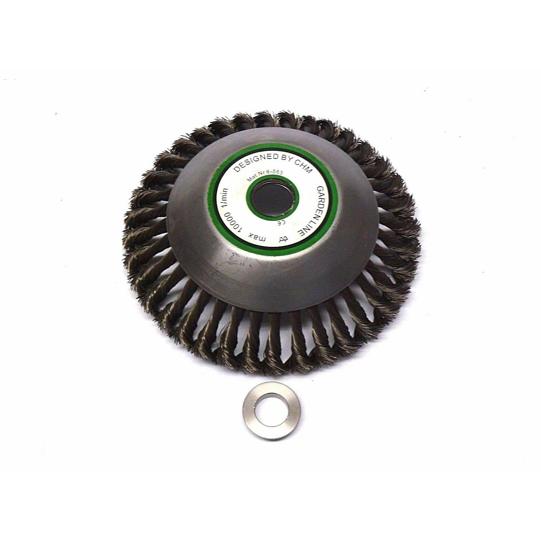 Unkrautbürste gezopft mit Adapterset M 8 und Reduzierring 20 mm