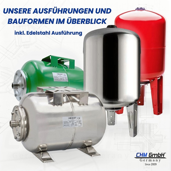 Membrankessel STVT 50 L Edelstahl 6 Bar