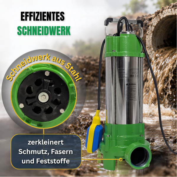 Schmutzwasserpumpe V 1500 C mit  2" C-Schlauch 20m