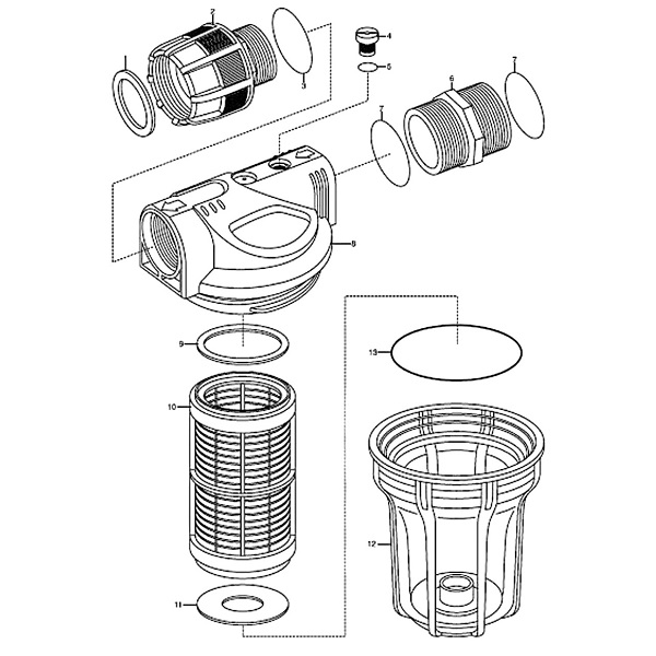 Wasserfilter 2 l für HWW schwarzer Deckel, 6000 l/h