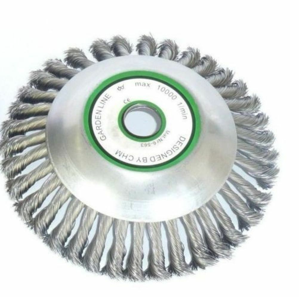 Unkrautbürste gezopft mit Adapterset M 8 und Reduzierring 20 mm