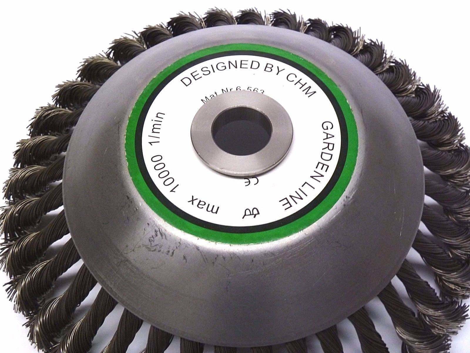 Unkrautbürste gezopft mit Adapterset M 8 und Reduzierring 20 mm