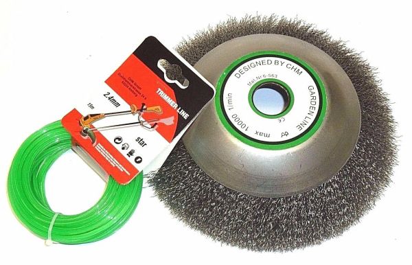 Unkrautbürste soft mit Ersatzfaden grün 2,4 mm X 15 m