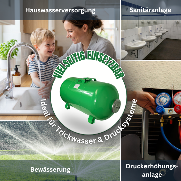 Hauswasserwerk HMC 170 5-SH, Drucktank 150l Stahl, CH 20, Panzerschlauch 100 cm, Wasserfilter