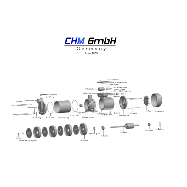Kreiselpumpe HMC 10 SC 1,25 Zoll 2,2 kw 11 bar  8.600 l/h