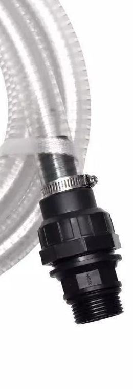 Saugschlauch 1 " transparent, Anschluss Kunststoff, 15 m