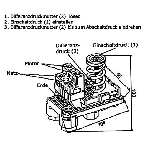 Druckschalter PS-05 schwarz ohne Kabel