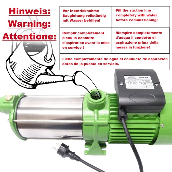 hauswasserwerk Hinweis Vorfüllen