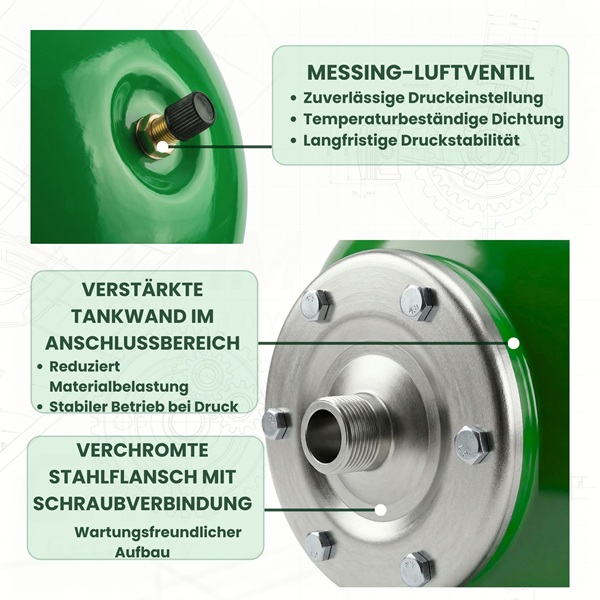 Membrankessel CF 50 L Stahl horizontal max. 8 Bar