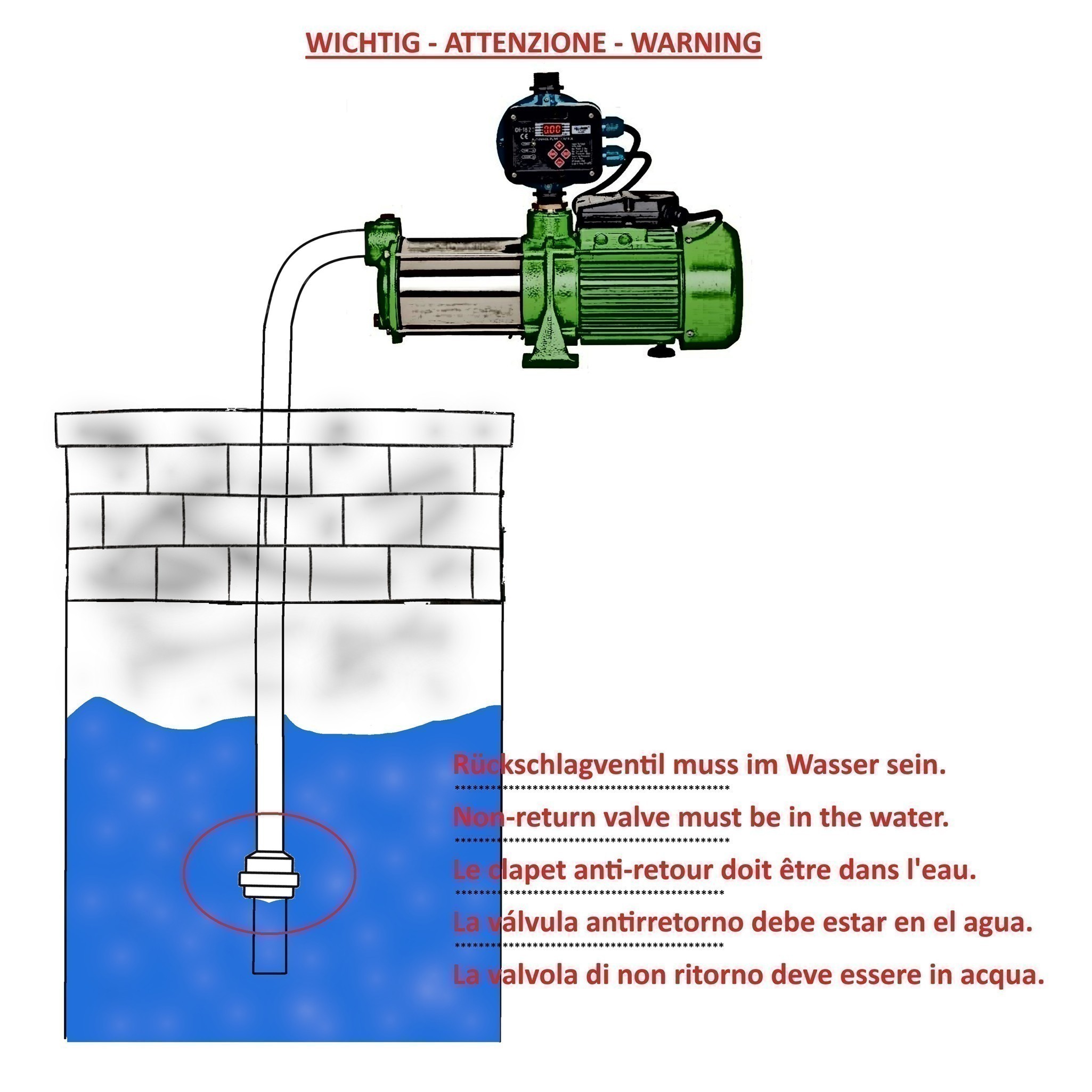 Kreiselpumpe HMC 5 SC - 0,9 kw 5,5 bar 7000 L /h