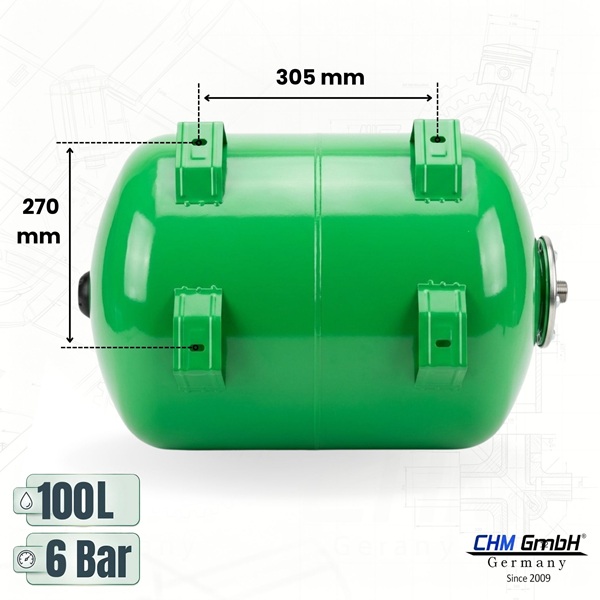 Membrankessel CF100 L Stahl 6 Bar