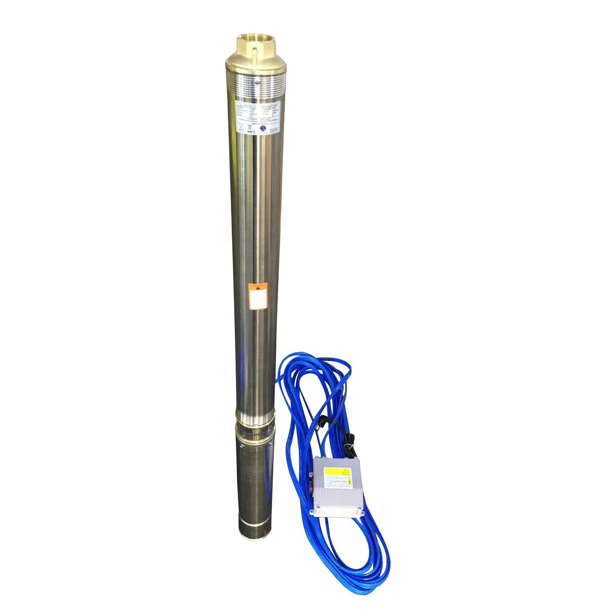 Tiefbrunnenpumpe 75QJD224-0.75, 20m Kabel mit Drucksteuerung DSK 5