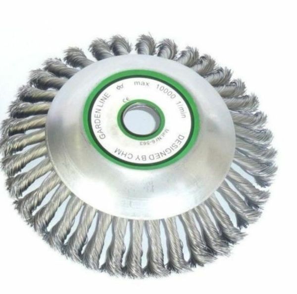 Unkrautbürste gezopft mit Adapterset M 8 und Reduzierring 20 mm