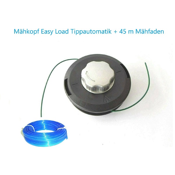 Fadenkopf silber +  3 X Ersatzfaden blau 2,65 mm  X 15 m, sechskant