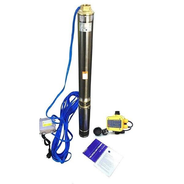 Tiefbrunnenpumpe 75QJD224-0.75, 20m Kabel mit Drucksteuerung DSK 5
