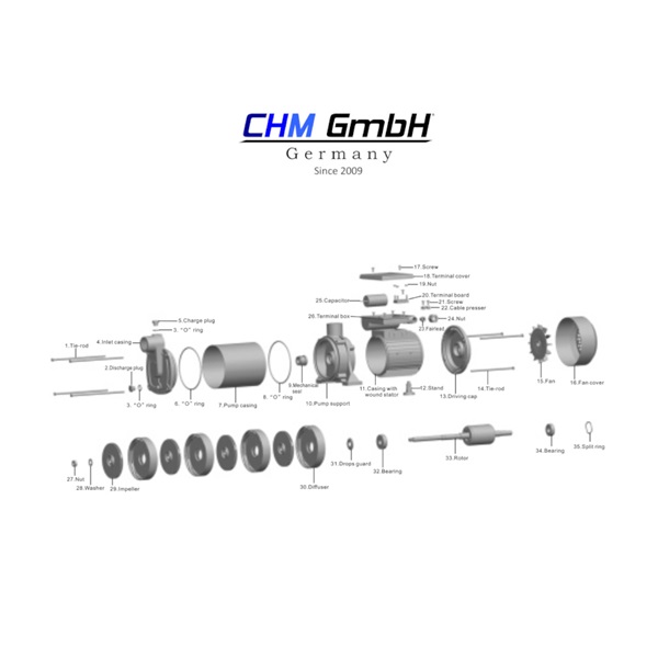 Kreiselpumpe CMCP25-6S 1,1 Kw 6 bar 5.100 l/h
