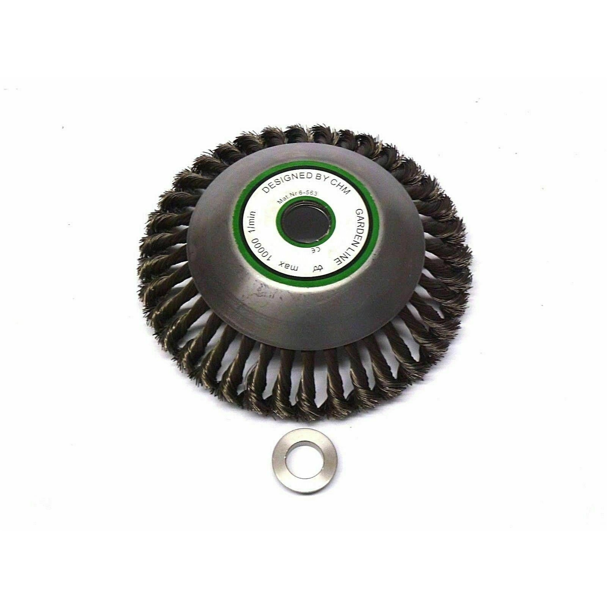 Unkrautbürste gezopft mit Adapterset M 10 und Reduzierring 20 mm