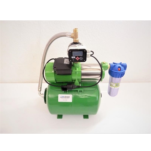 Hauswasserwerk HMC 170 5-SH, Drucktank 150l Stahl, CH 20, Panzerschlauch 100 cm, Wasserfilter