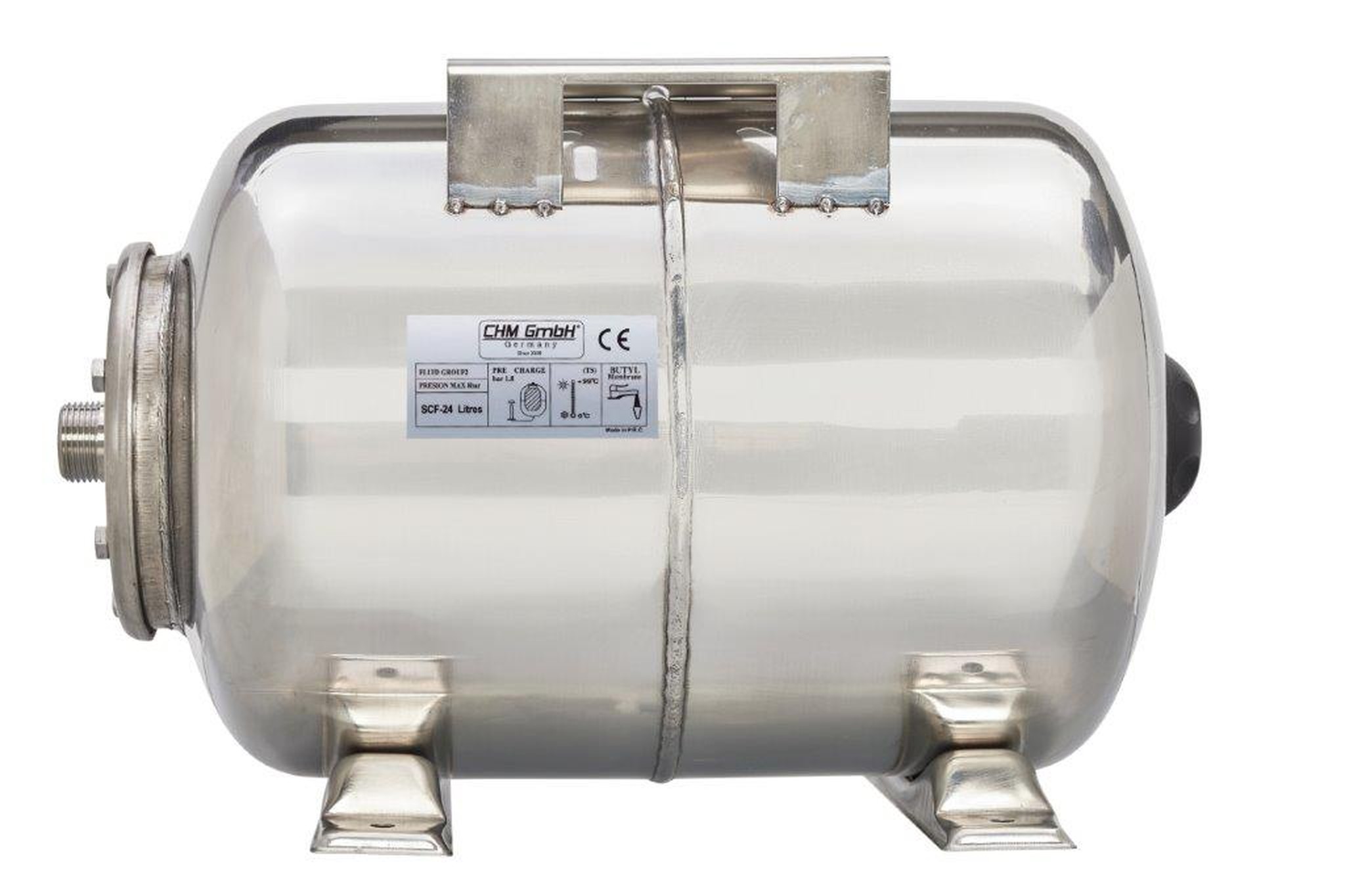 Tiefbrunnenpumpe 3,5" 4800 l/h 6,1 mit Inverter und 24 L Edelstahl Tank