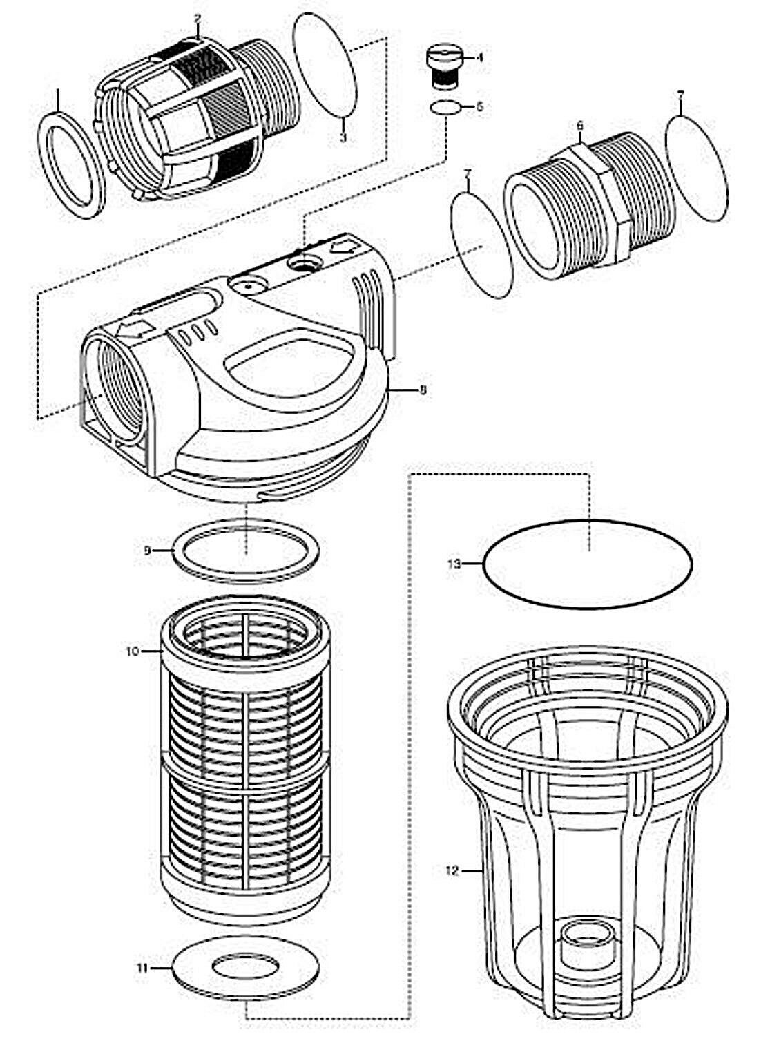 Wasserfilter Schmutzfilter1 l für HWW schwarzer Deckel 3000-5000  l/h