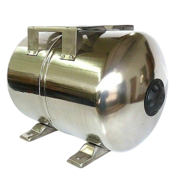 Drucktank 50 l Edelstahl 8 Bar , Druckschalterset und Panzerschlauch 60 cm