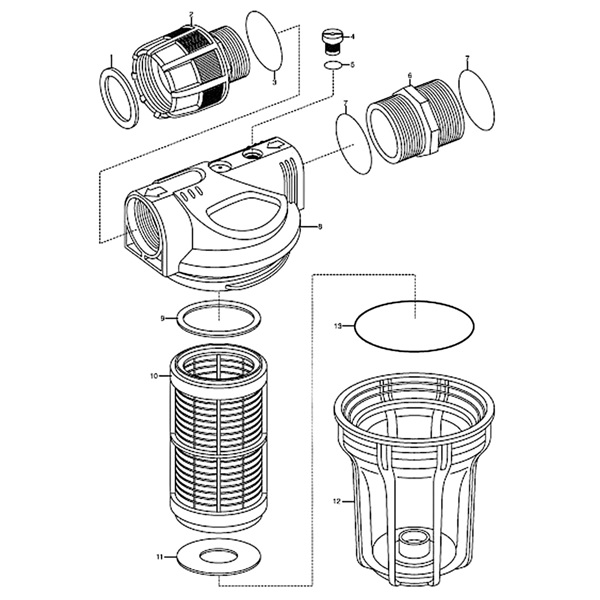 Wasserfilter Schmutzfilter1 l für HWW schwarzer Deckel 3000-5000  l/h