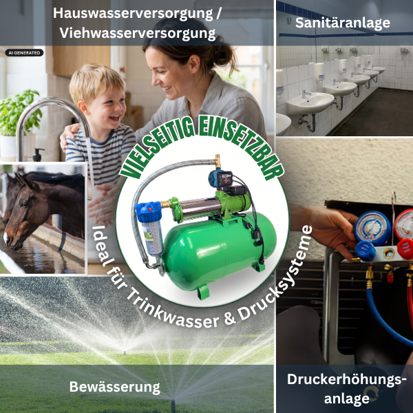 Hauswasserwerk 10 SC 150 L 10 Bar CH18 11 bar 2,2 Kw blauer Filter