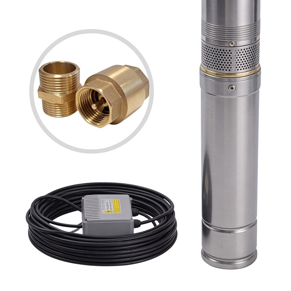 Tiefbrunnenpumpe 75QJD224-0.75, 20m Kabel