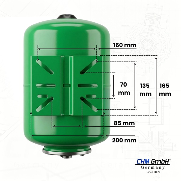 Membrankessel CF 24L stahl max.8 Bar