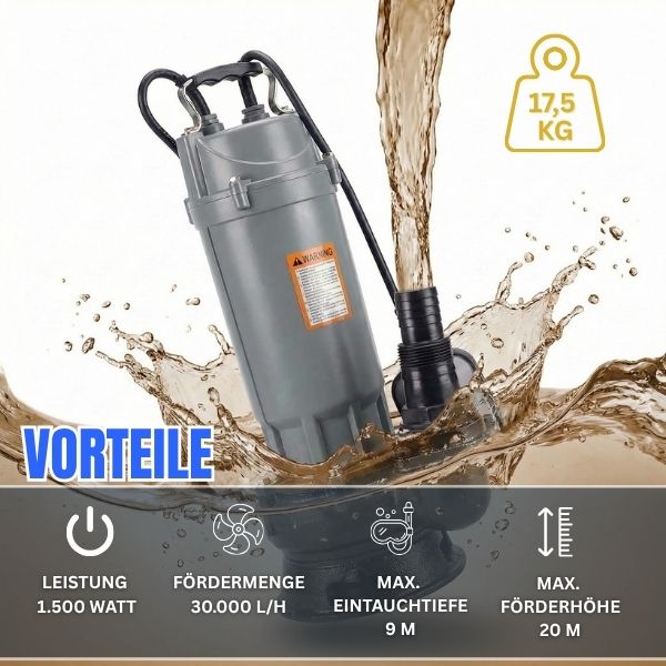 Schmutzwasserpumpe Magnum 4500 mit C-Schlauch 20 m