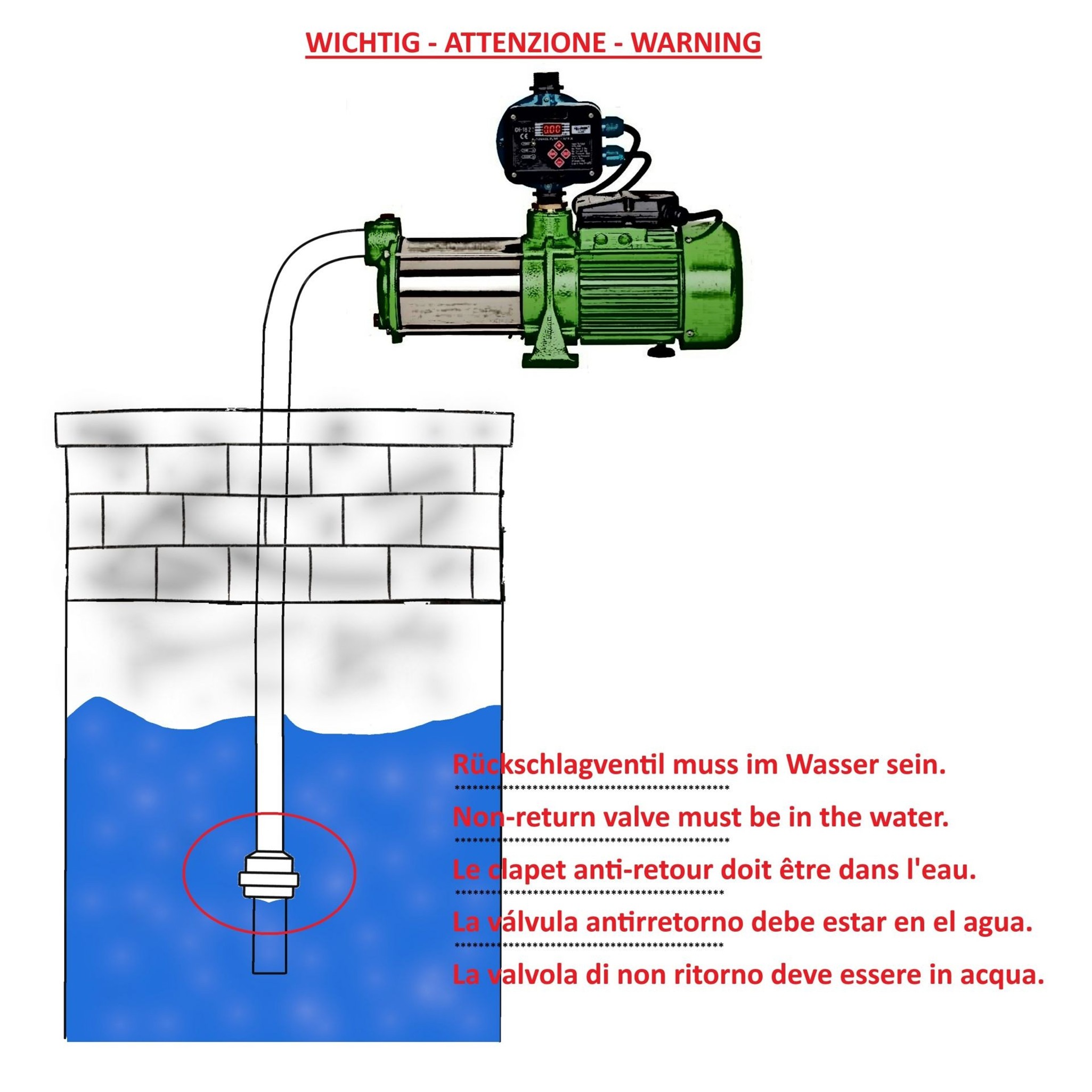 Kreiselpumpe HMC 10 SC 1,25 Zoll + Drucksteuerung CH 18